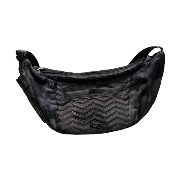 Lug Boomerang Charcoal-Gray Camo Print Crossbody Sling Freestyle Bag AS IS - Picture 10 of 16